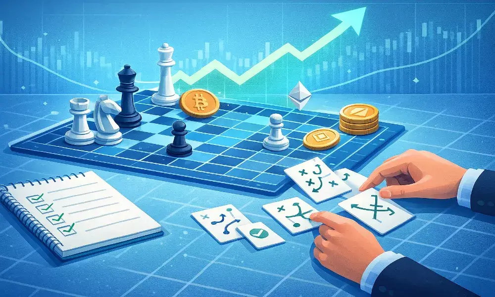 Concepto de estrategia inteligente para aprovechar bonos de apuestas con criptomonedas de forma rentable