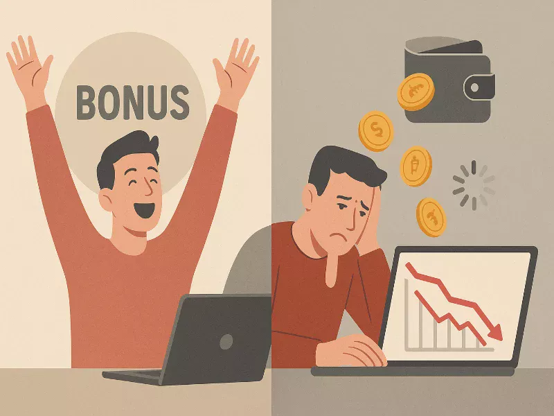 Ilustración de la experiencia frustrante con requisitos de rollover en bonos de apuestas