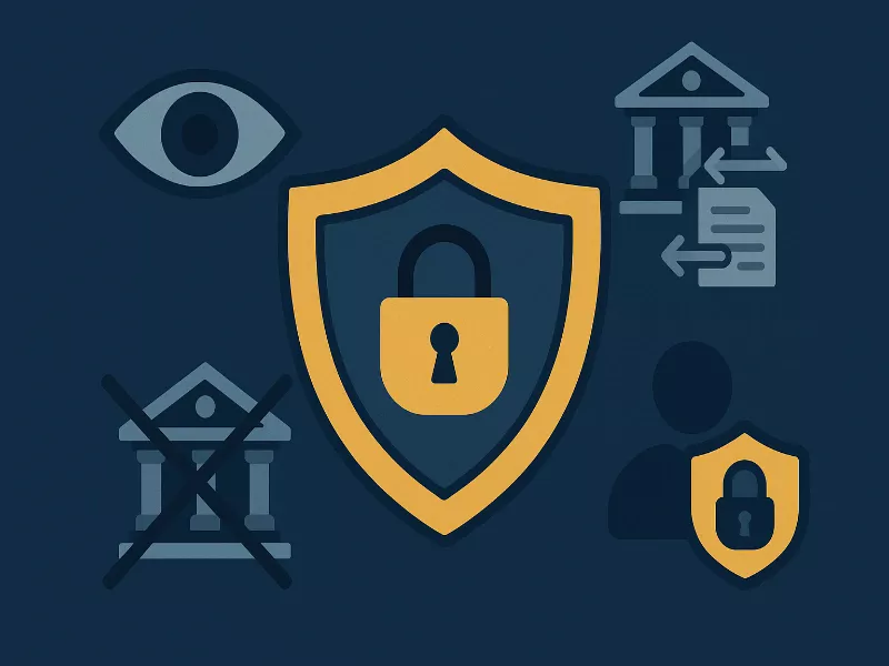 Ilustración conceptual sobre la diferencia entre privacidad bancaria y anonimato en plataformas de apuestas cripto