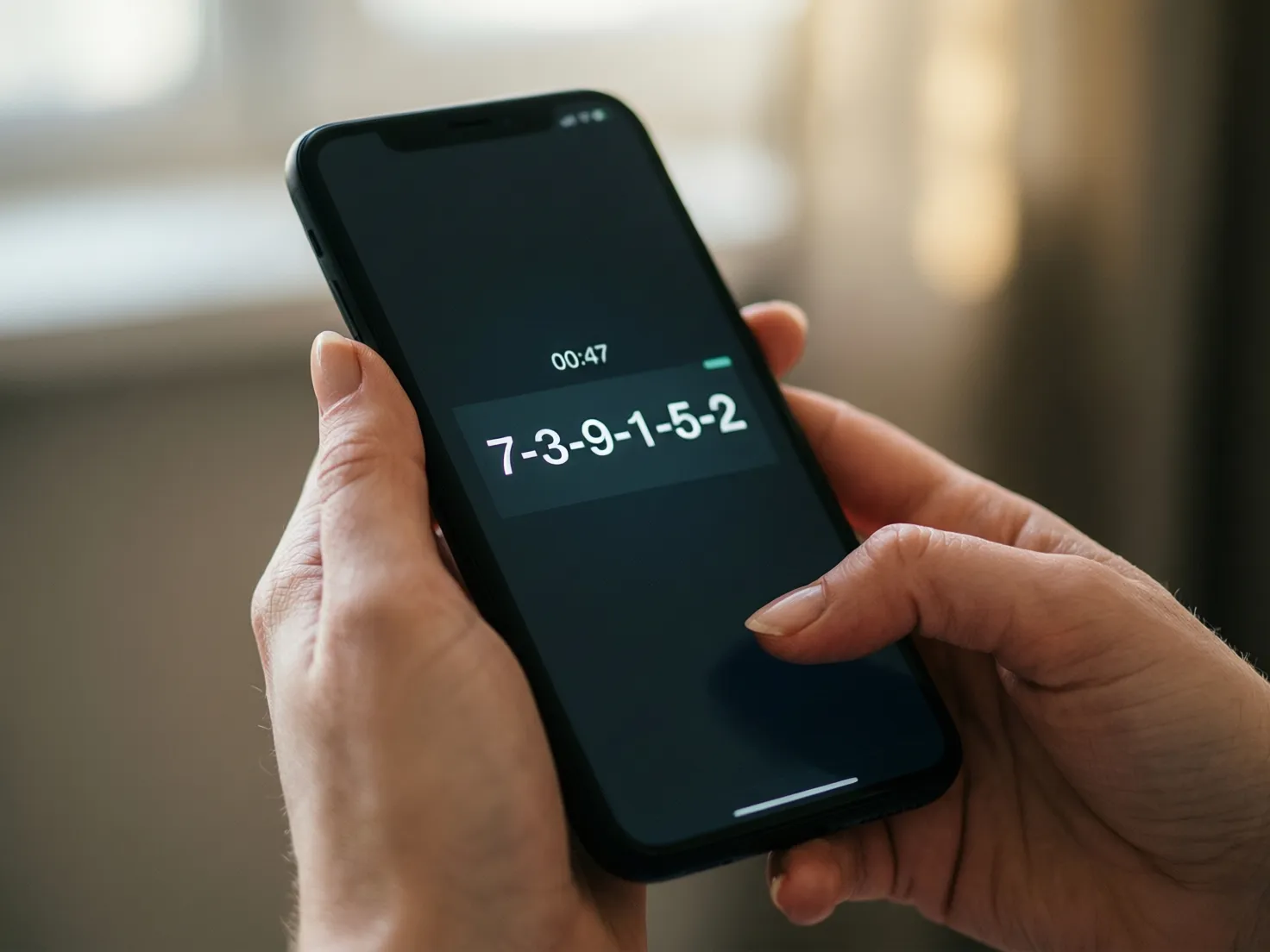Smartphone mostrando aplicación de autenticación con códigos de seguridad