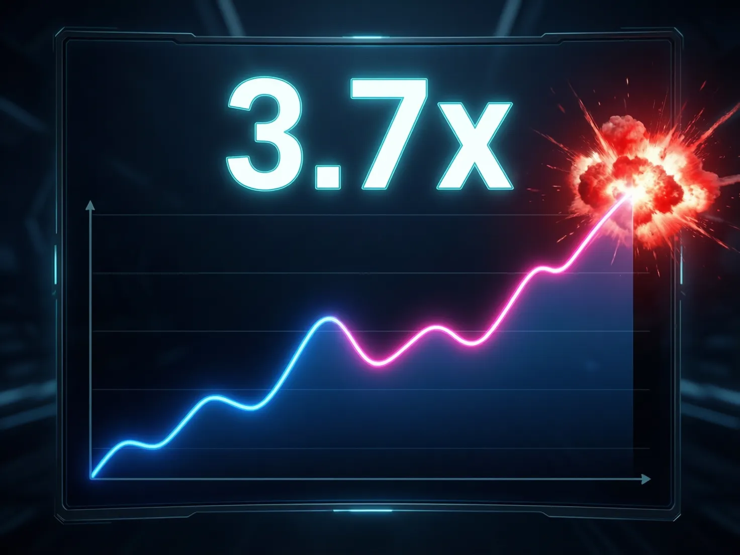Pantalla de juego Crash mostrando gráfico con multiplicador ascendente