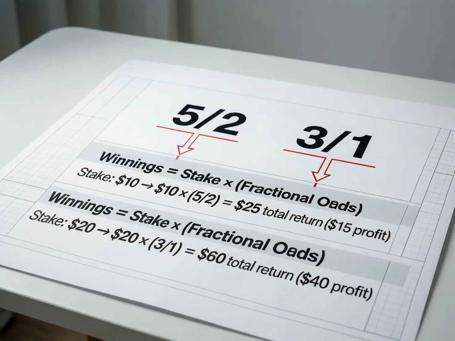Ejemplo visual de cuotas fraccionarias con explicación de cálculo de ganancias